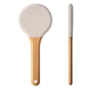 DIFLAX Râpe Exfoliante pour les Pieds, Pierre Ponce avec Manche en Bois, Outil de Pédicure Professionnel, pour Enlever les Peaux mortes Dures, les Callosités Gèches, Rugueuses et Craquelées