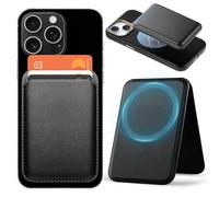 DIFLAX Support Téléphone Magnétique en Cuir, Portefeuille MagSafe, Compatible avec phone 16/15/14/13/12, Cuir Végan, Porte-Cartes, 3 Modes de Vue, Magnétisme Puissant, Pour Quotidien, Bureau