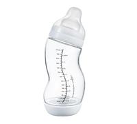 Difrax Biberon en Verre Anti-Colique 310 ml Blanc Acceptation Facile Sein Ergonomique Naissance 0-6 Mois