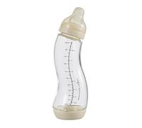 Difrax Biberon Verre Anti-Colique 250 ml Crème - Naissance, 0-6 Mois, Acceptation Facile, Nouveau-né, Sein, Ergonomique