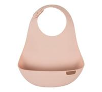 Difrax LOVI - Bavoir en Silicone - Rose Clair | Encourage à manger de manière autonome sans salir | Conception ergonomique