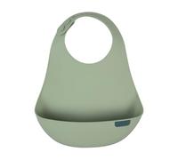 Difrax LOVI - Bavoir en Silicone - Vert Ergonomique Favorise l’autonomie à table sans salir