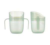 Difrax LOVI Genius Tasse d’Apprentissage Bébé - 150 ml - Débit Lent - Pour Apprendre à Boire - Utilisable dès 6 Mois - Vert - 2 Pièces