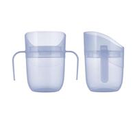 Difrax LOVI Genius Tasse d’Apprentissage Bébé - 150 ml - Débit Lent - Pour Apprendre à Boire - Utilisable dès 6 Mois - Bleu - 2 Pièces