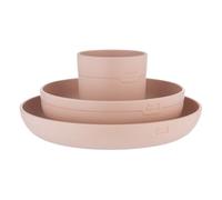 Difrax LOVI - Set repas bébé avec tasse - Rose - Ensemble complet pour les premières bouchées - Léger, sûr et idéal pour les tout-petits