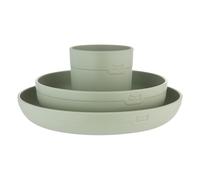 Difrax LOVI - Set repas bébé avec tasse - Vert - Ensemble complet pour les premières bouchées - Léger, sûr et idéal pour les tout-petits