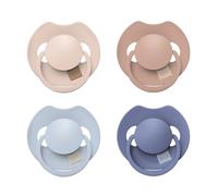 Difrax LOVI Sucette Dynamique 0 à 6 Mois - Bundle Beige, Marron, Bleu Clair & Marine - 4 Pièces - Sans BPA