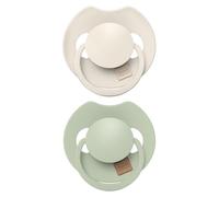 Difrax LOVI Sucette Dynamique 0 à 6 Mois - Rose Clair & Vert Clair - 2 Pièces - Facile à Accepter, Sans BPA, Silicones de haute qualité et durables