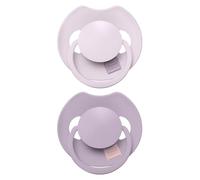Difrax LOVI Sucette Dynamique 0 à 6 Mois - Rose Clair & Violet - 2 Pièces - Facile à Accepter, Sans BPA, Silicones de haute qualité et durables