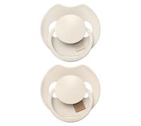 Difrax LOVI Sucette Dynamique 6 à 18 Mois - Beige Clair & Crème - 2 Pièces - Facile à Accepter, Sans BPA, Silicones de haute qualité et durables