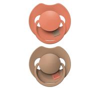 Difrax LOVI Sucette Dynamique 6 à 18 Mois - Orange & Marron - 2 Pièces - Facile à Accepter, Sans BPA, Silicones de haute qualité et durables