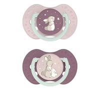 Difrax LOVI - Sucette Dynamique pour Bébé - Tétine phosphorescente - 18+ mois - Fille - Facile à Accepter, Sans BPA, Silicones de haute qualité et durables