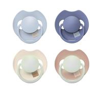 Difrax LOVI Sucettes 0-6 Mois - 4 Pièces - 2 Phosphorescentes | Deux sucettes phosphorescentes, faciles à retrouver la nuit, silicone souple, sans BPA