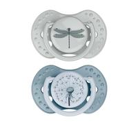 Difrax LOVI Tétine 18+ mois - Sucette Dynamique pour Bébé - Bleu & Vert - 2 Piéces - Facile à Accepter, Sans BPA, Silicones de haute qualité et durables