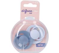 Difrax LOVI Sucette Dynamique 18+ Mois - Bleu Clair & Marine - 2 Pièces - Facile à Accepter, Sans BPA, Silicones de haute qualité et durables