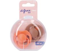 Difrax Prime Dynamic Sucette 18 Mois+ Granola/Orange 2 Pièces
