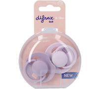 Difrax LOVI Sucette Dynamique 6 à 18 Mois - Rose Clair & Violet - 2 Pièces - Facile à Accepter, Sans BPA, Silicones de haute qualité et durables