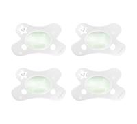 Difrax Sucette Natural - 0-6 Mois - Glow - 4 pièces | Brille dans le noir - Sans BPA - Tétine en silicone souple - Forme papillon - Respectueuse des dents
