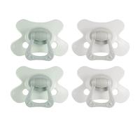 Difrax Sucette Natural - 18+ Mois - Vert/gris - 4 pièces | Tétine en silicone souple - Collerette en polypropylène - Forme papillon ergonomique - Confortable pour un usage quotidien