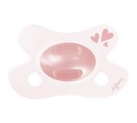 Difrax Sucette Natural Nouveau-Né Soft Pink Hearts 1 Pièce