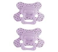 Difrax - Sucette Naturelle - 6+ Mois - Violet - 2 Pièces, Tétine Bébé Garçon et Fille, Sans BPA