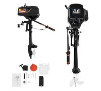 DIFU 55cc 2 temps Hors-bord 3,6CV Moteur de bateau Moteur hors-bord pour bateau pneumatique, bateau de pêche et pêche, moteur de bateau à essence, refroidissement à l'eau+refroidissement à air