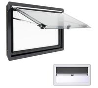 DIFU Fenêtre de camping-car 900 x 500 mm - 70 ° - Avec moustiquaire et store intégré - E13 - Externe - Push - Pour caravane, van et camping-car