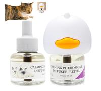 Difusor calmant para gatos, Difusor calmante para gatos - Difusors calmantee de apoyo al comportamiento - Solución natural portátil enchufable de 96 ml pasra visitas au vétérinaire, utilisation en i