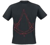 DIFUZED Assassin's Creed Tech Logo T-Shirt pour Homme Noir Taille L 100% Coton Gaming, Noir, L
