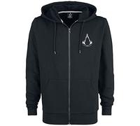 Difuzed Assassin's Creed Valhalla - Blason Homme Sweat-Shirt zippé à Capuche Noir L
