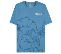 Difuzed Disney Lilo & Stitch - Hugging Stitch Tee-Shirt Encolure Torsadée Manche Courte Coton - S