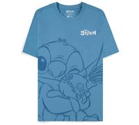 Difuzed Disney Lilo & Stitch - Hugging Stitch Tee-Shirt Encolure Torsadée Manche Courte Coton - Xs