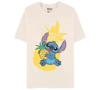 Difuzed Disney Lilo & Stitch - Pineapple Stitch Tee-Shirt Encolure Torsadée Manche Courte Coton - Xs