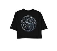 Difuzed, Game Thrones House of The Dragon T-Shirt Court pour Femme GOT Mixte Enfant, Noir, S