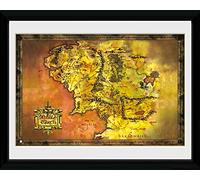 Difuzed GB Eye - Le Seigneur des Anneaux Tirage encadré La Terre du Milieu, 30 x 40 cm