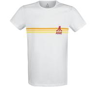 Difuzed - Hommes - Atari (Blanc, Taille M) Chemise Hommes Blanc Logo Rayé