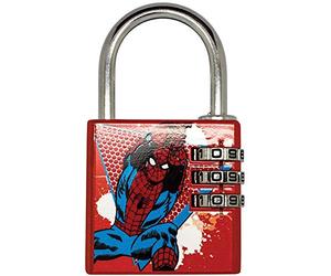 Difuzed MARVEL COMICS - Serrure à code numérique Spiderman rouge et bleu, 1 clé, Métal, Décoration, petits objets, vitrines