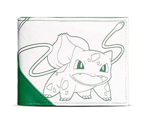Difuzed Pokemon Bulbasaur Portefeuille à Deux Volets pour Homme Blanc/Vert MW114552POK