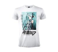 Difuzed T-shirt Hatsune Miku T-shirt Anime Waifu officiel Maillot blanc unisexe adulte garçon, Blanc, XS