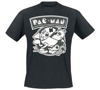 Difuzed - T-Shirt Homme - Pac-Man »Course Ghosts« (Noir) Chemise Pacman Esprit