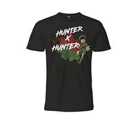 Difuzed T-Shirt Hunter X Hunter Logo Gon Freecss. Le Noir. Manches Courtes. 100% Coton. Unisexe. Produit Officiel. Tailles Enfant et garçon. (14-15 Ans)