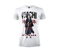 Difuzed T-shirt Naruto Itachi Uchiha. T-shirt officiel. T-shirt unisexe blanc, adulte garçon., Blanc, Small