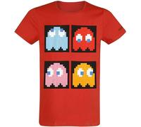 Difuzed - T-Shirt Pour Hommes Pac-Man (Rouge) Tee-Shirt Gaming Pacman Fantômes