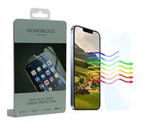 Dig Detox Nomoblooz Lot de 2 films de protection d'écran anti-lumière bleue avec kit d'installation et de nettoyage en verre trempé pour iPhone