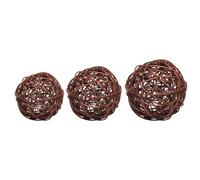 DIGE n27sc08/17 - Un sachet de 9 boules rotin chocolat de diamètre 3-4-5 cm