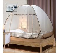 Moustiquaire de Lit Pliable, Digead Portable de Voyage Moustiquaire, Porte Simple Camping Mosquito Rideau, 100 * 200cm Moustiquaire en Forme de Dôme à Installation Facile - Jante Marron