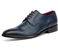 DIGEL Chaussures Simon Cuir Lisse Piqûres Décoratives Noir - Bleu Nuit, 44 EU