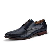 DIGEL Selleng Chaussures d'affaires pour homme | Derbies en cuir véritable avec motif brogue, élégantes chaussures à lacets pour bureau, mariage, occasions festives | Taille 44 EU
