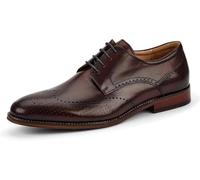 DIGEL Selleng Chaussures d'affaires pour homme | Derbys en cuir véritable avec motif brogue, chaussures élégantes à lacets pour bureau, mariage, occasions festives, marron foncé, 41 EU