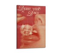 DIGEST YOUR DISCO Poster mural décoratif sur toile vintage pour salon, chambre à coucher, 60 x 90 cm, style cadre